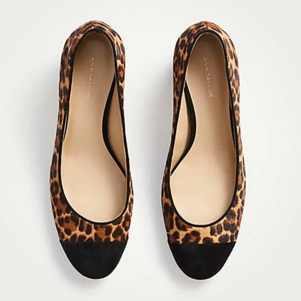 NIB Ann Taylor Odelia Leopard Haircalf Cap Toe‎ Heels